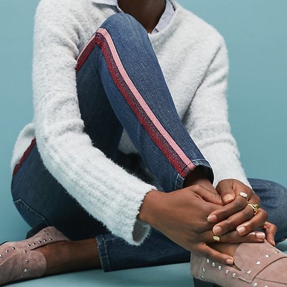 MOTHER Denim - Mother • High Waisted Looker Glitter Stripe Skinny